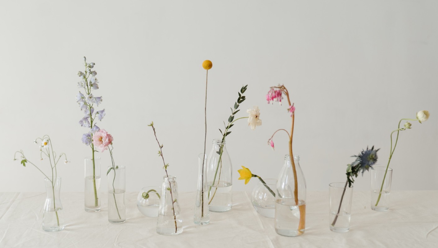 flowers in vases