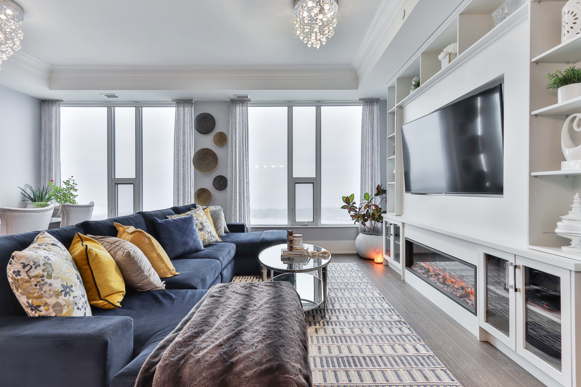 neat and organized living room