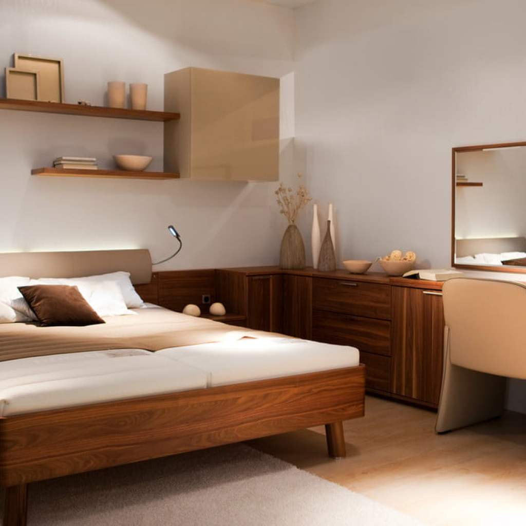 Natural wooden bedframe