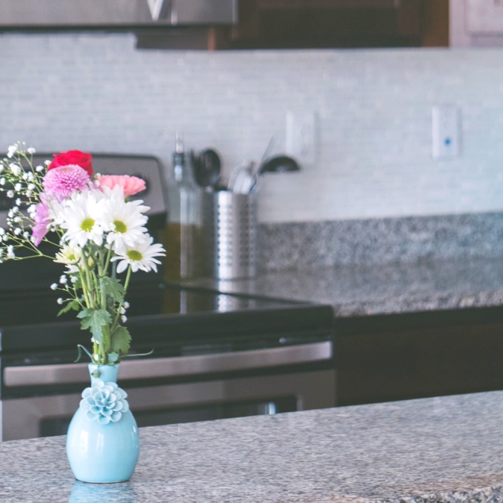 flowers on clean counter top
