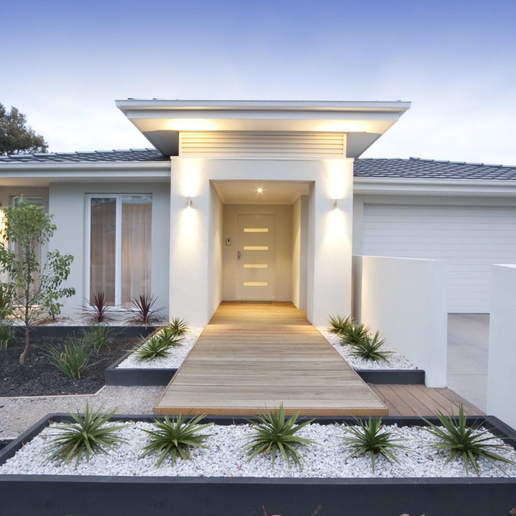 modern landscaped home