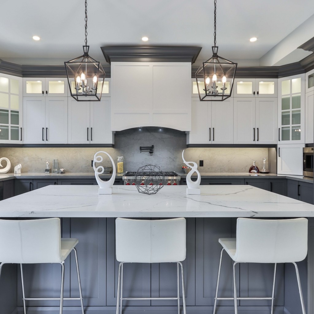 modern kitchen with painted trim