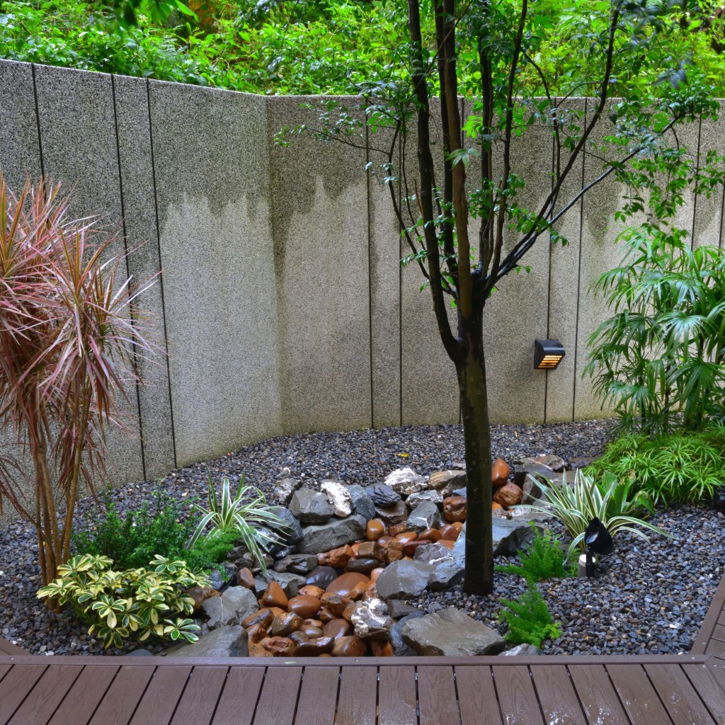 Rock Garden And Decorative Trees