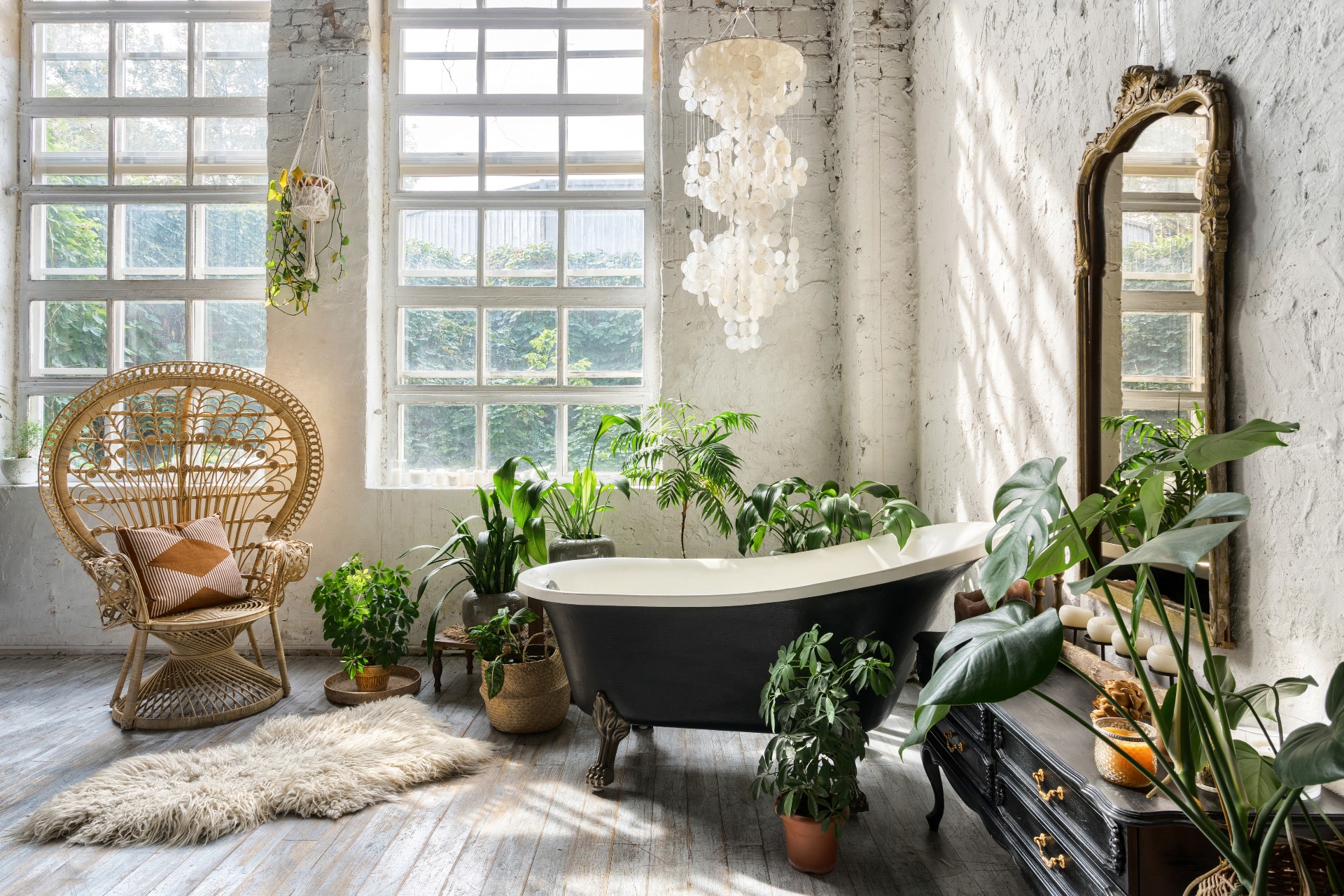 boho inspired bathroom