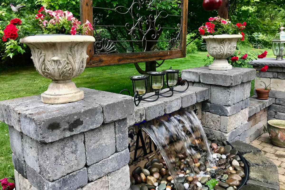 home garden waterfall water feature