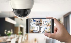 Security camera with iPhone monitoring system