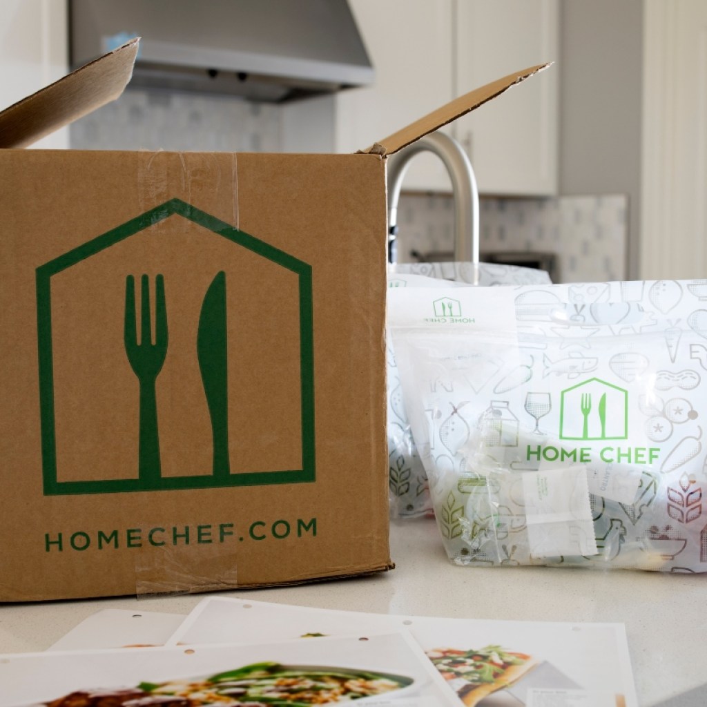 meal subscription box on kitchen counter