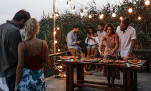 adult guests at an outdoor party