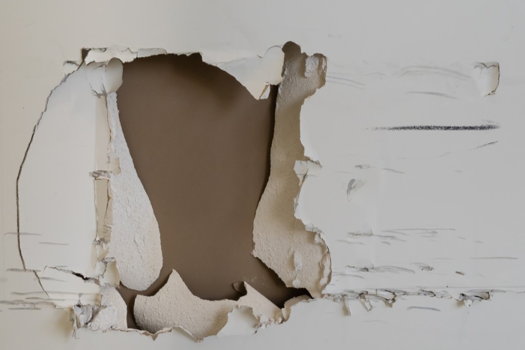 damaged drywall