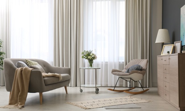 Curtains in large living room