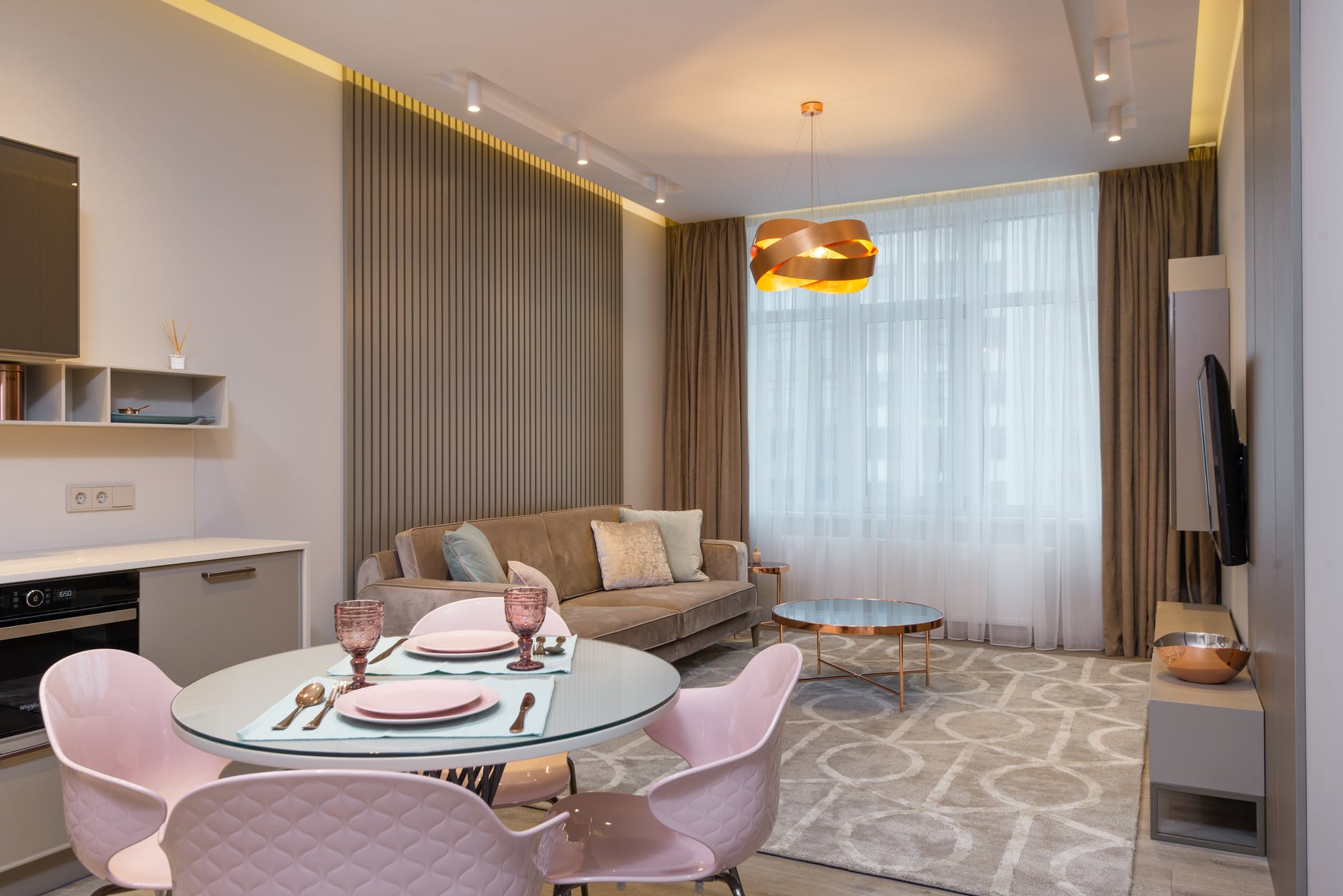 living room-dining room-table