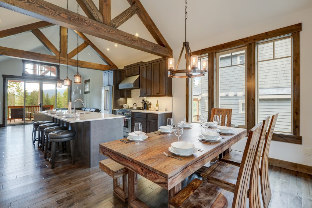 Rustic dining room with modern accents