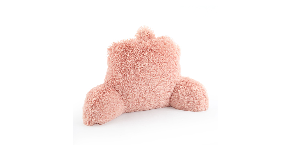 Mainstays Long Hair Faux Fur Backrest Pillow on a white background.