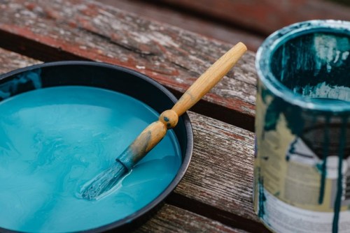 paint can-bowl-brush
