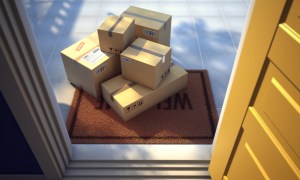 pandemic related packaging waste packages outside home