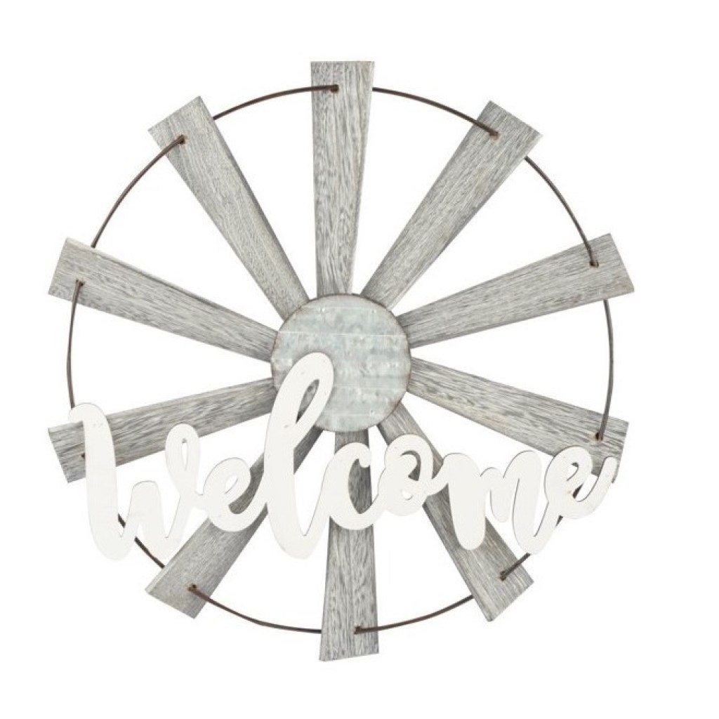 Farmhouse Harvest windmill and hanging decoration.