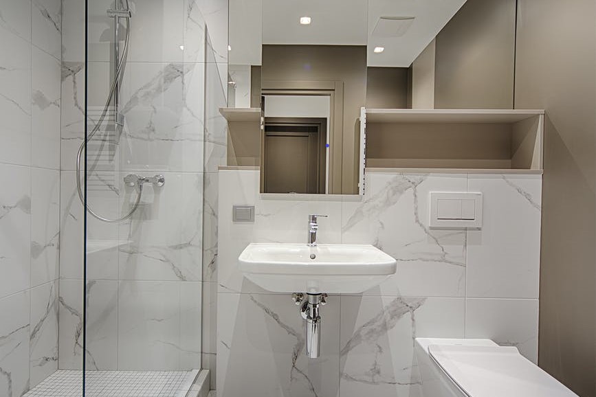 marble bathroom – sink and toilet
