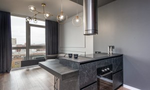 gray kitchen island