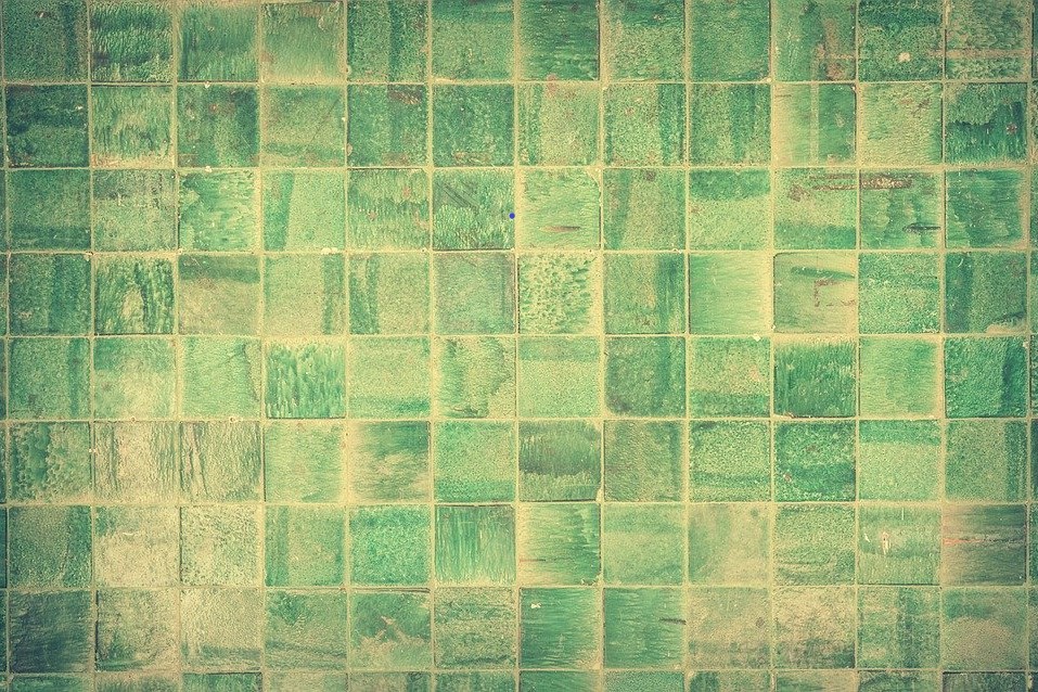 green bathroom tile