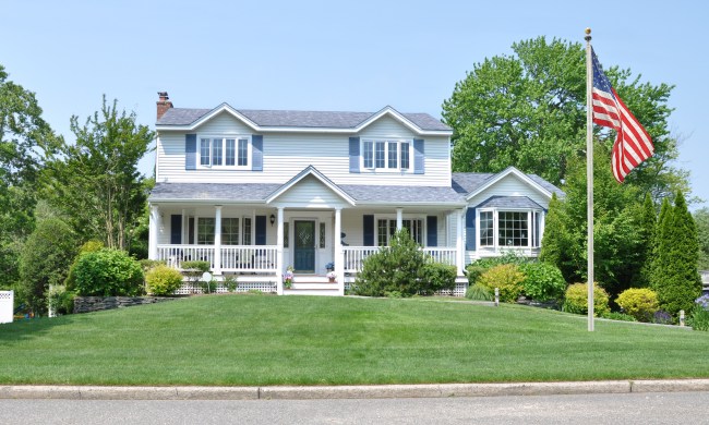 White two-story house exterior