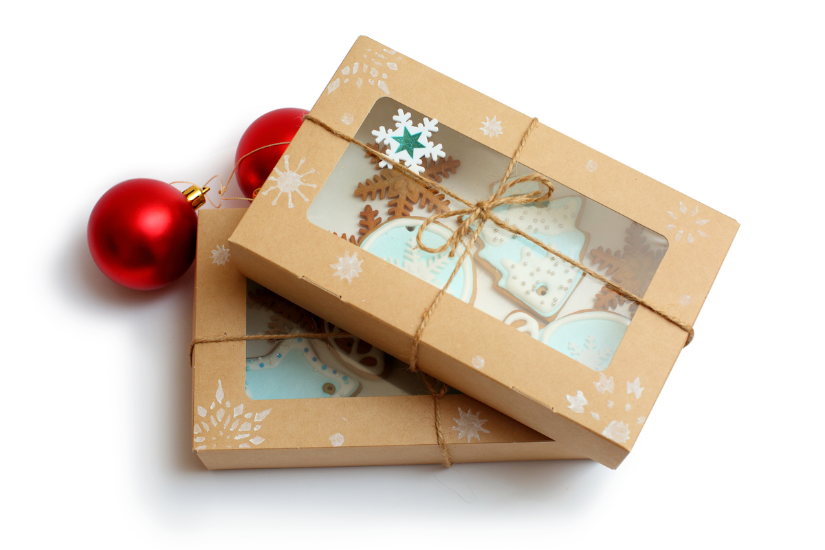 cardboard christmas cookie boxes with windows