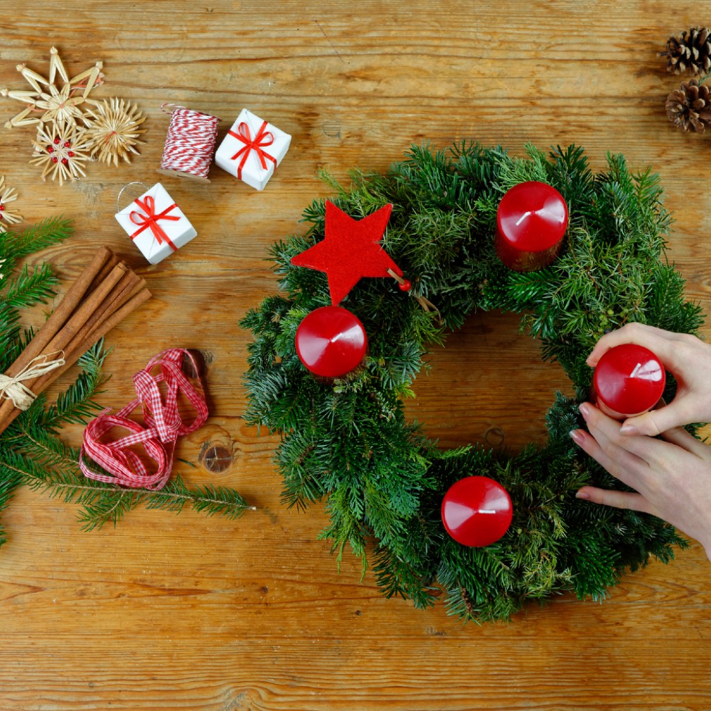 DIY Christmas centerpiece.