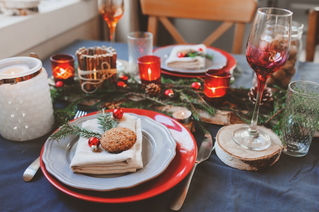 Festive Christmas table setting
