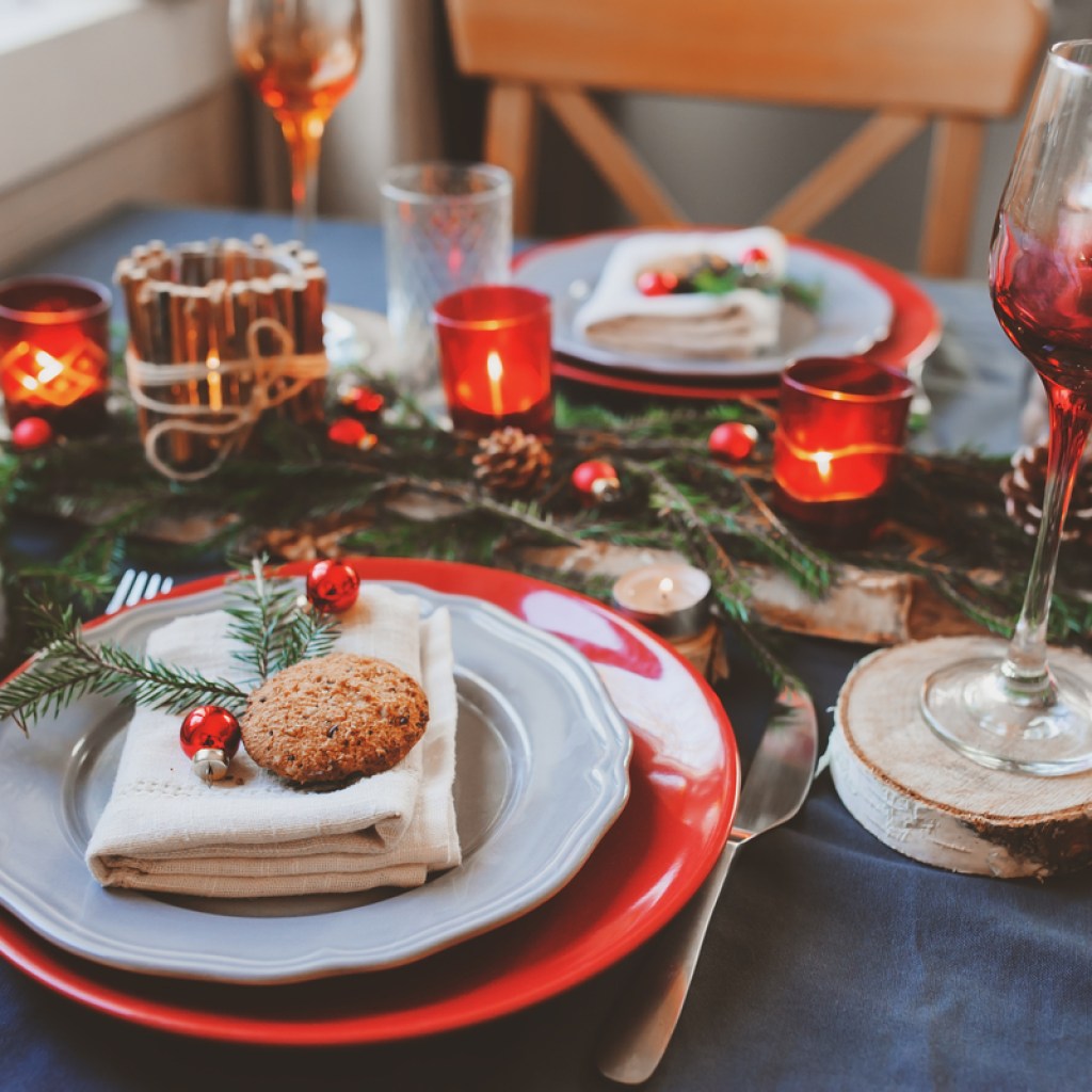 Festive Christmas table setting
