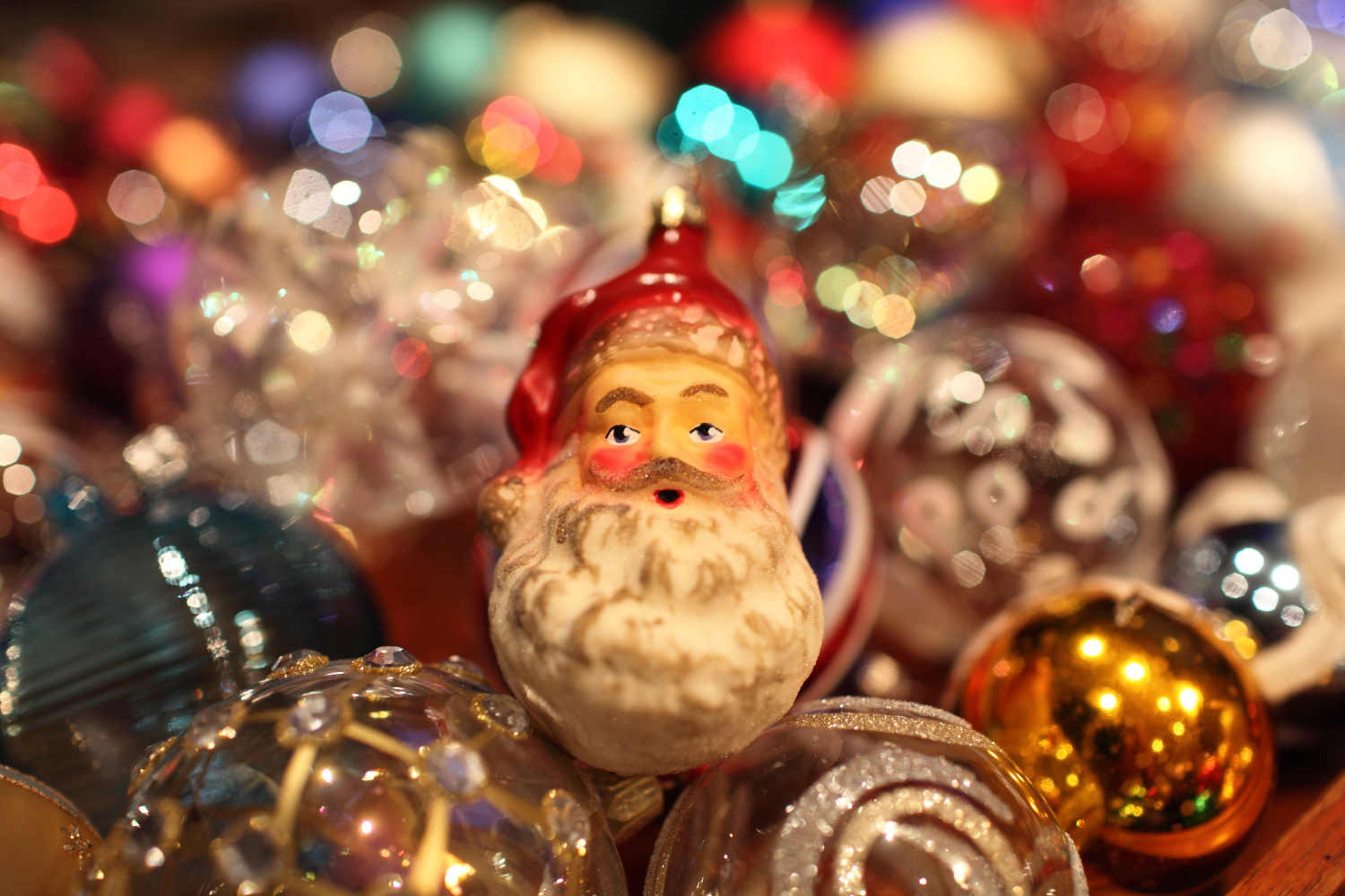 Old fashioned santa ornament.