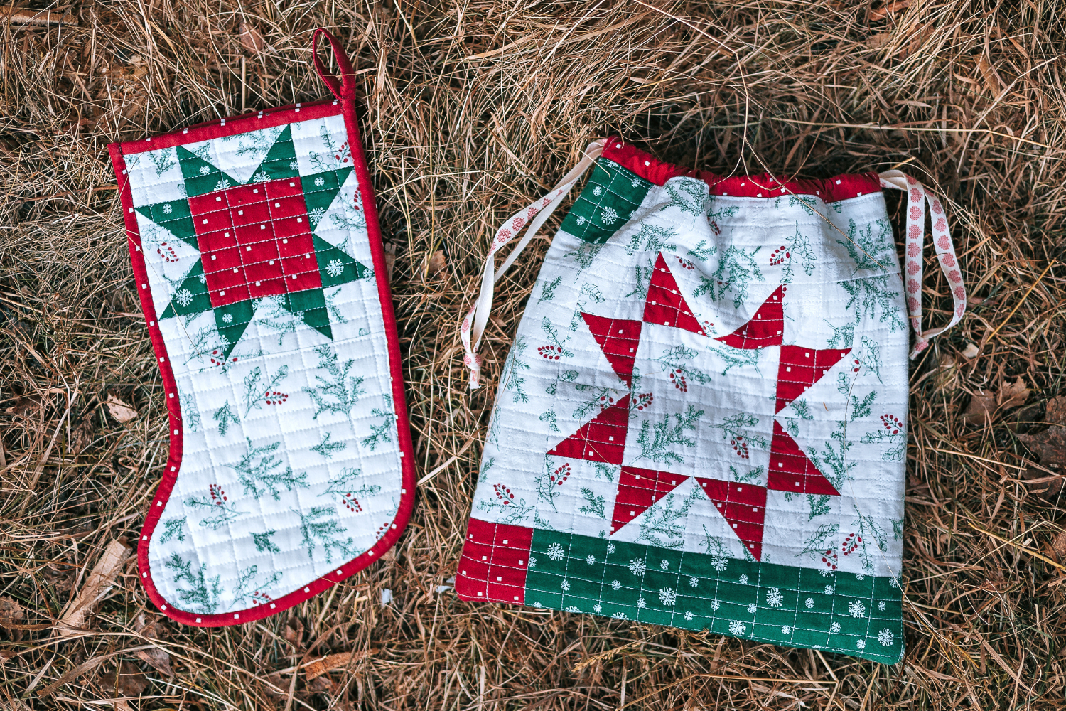 Old fashioned Christmas textiles.