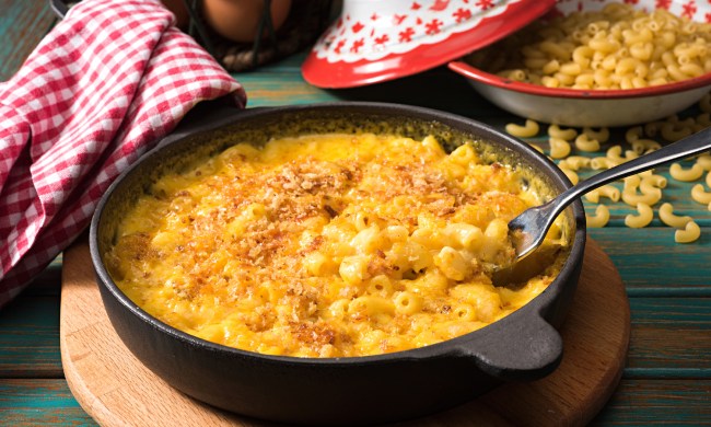 Mac and cheese on a table