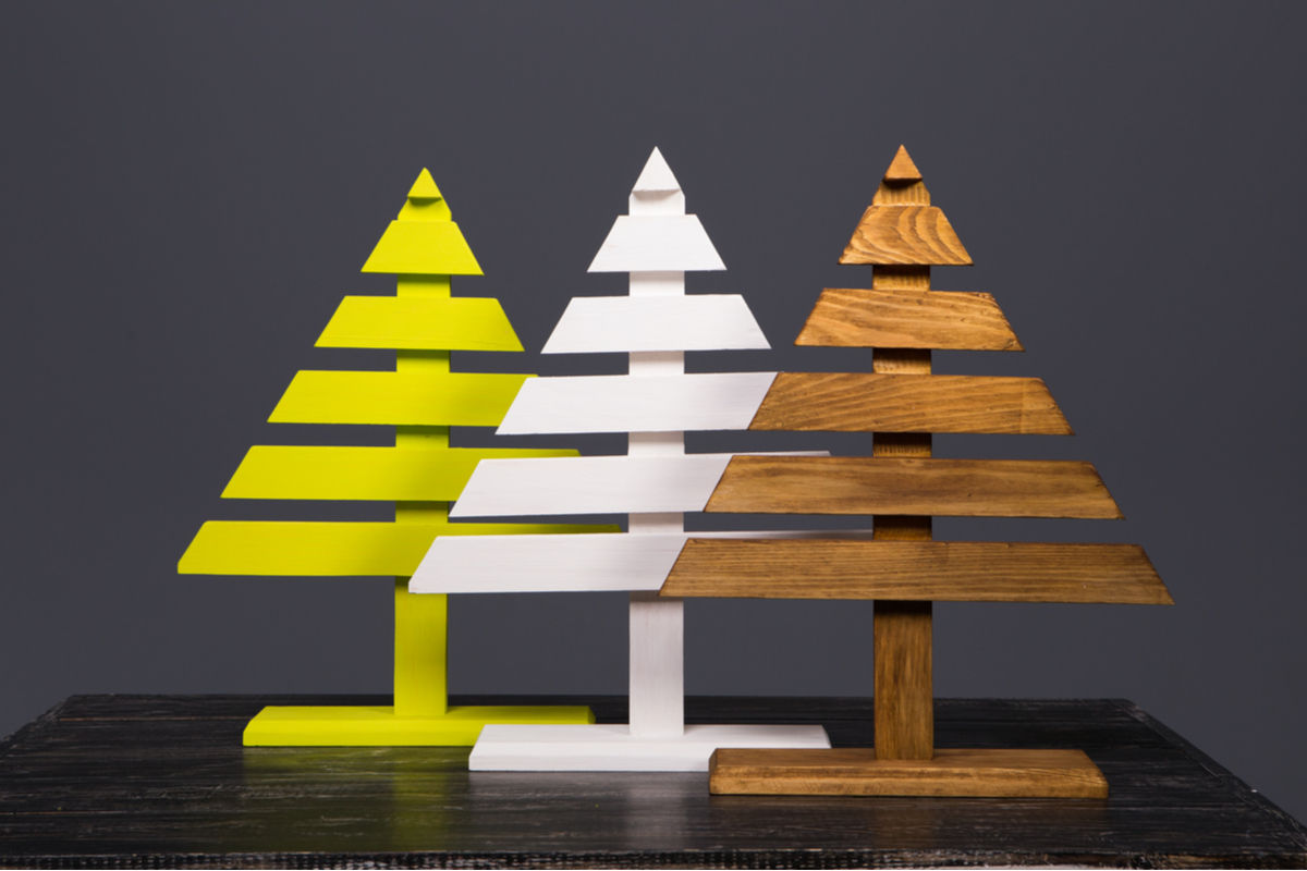 Handmade wood Christmas tree decorations