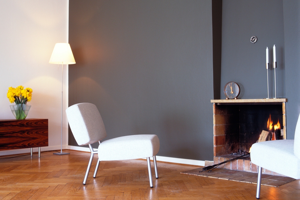 Simple and modern Scandinavian fireplace mantel decor