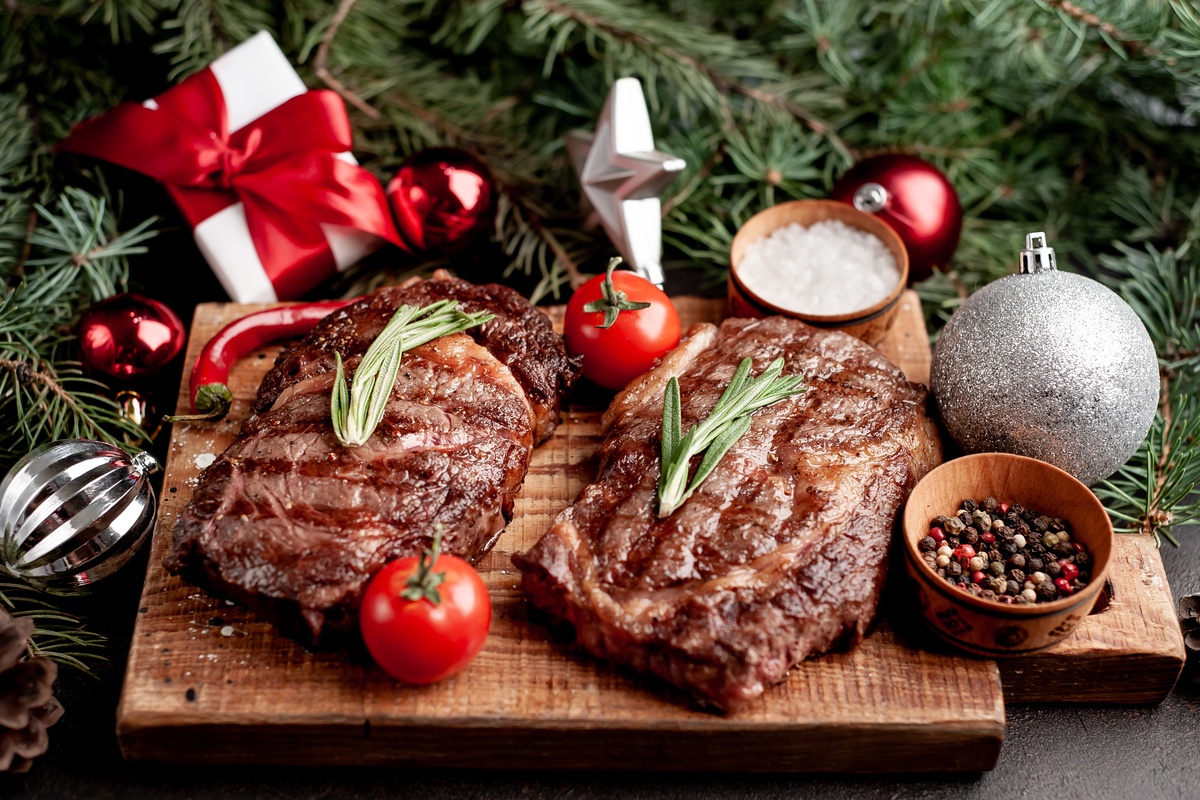 Steaks for two Christmas dinner