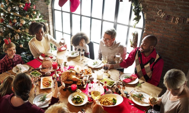 Group of people gathered for the Christmas holiday