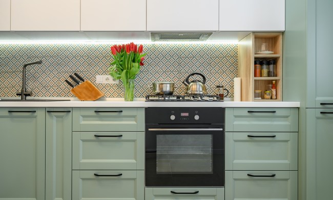 Sage green kitchen cabinets