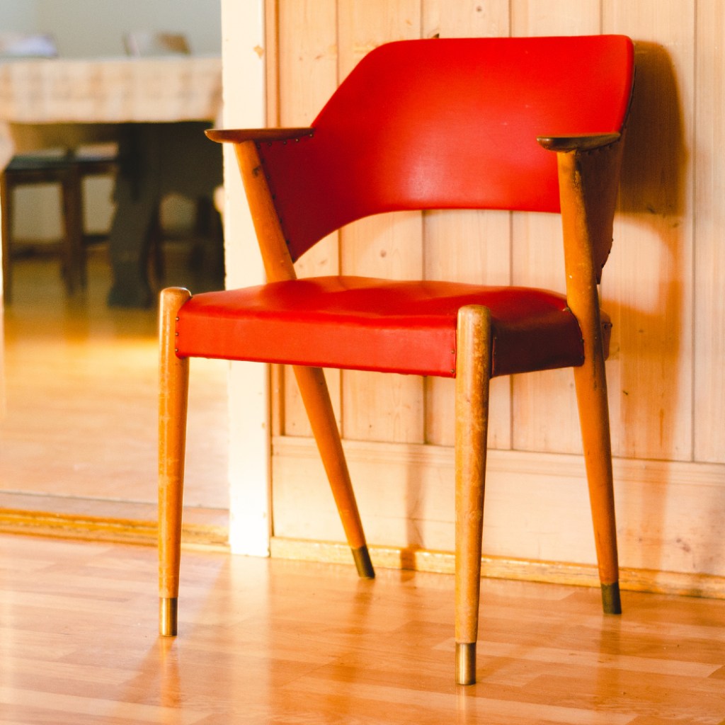 Vintage red chair.