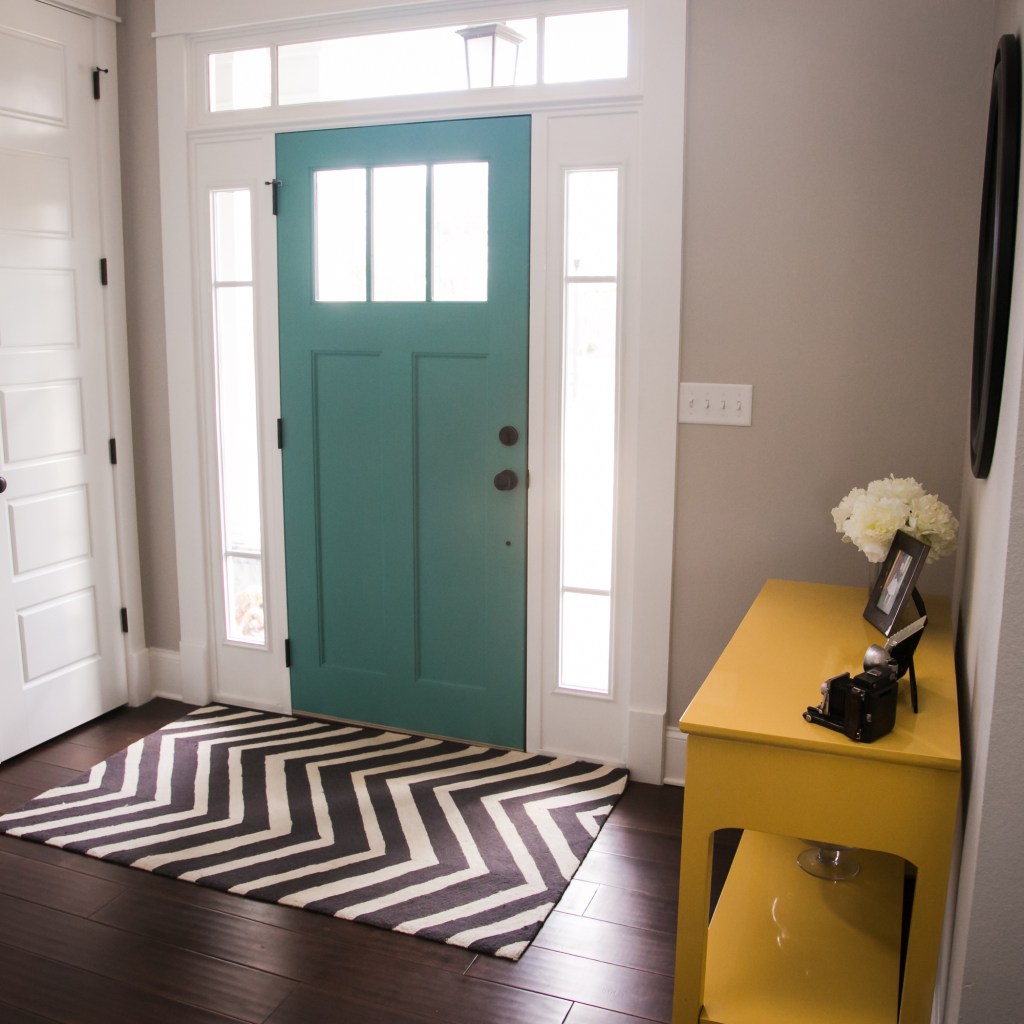 Colorful entryway decor