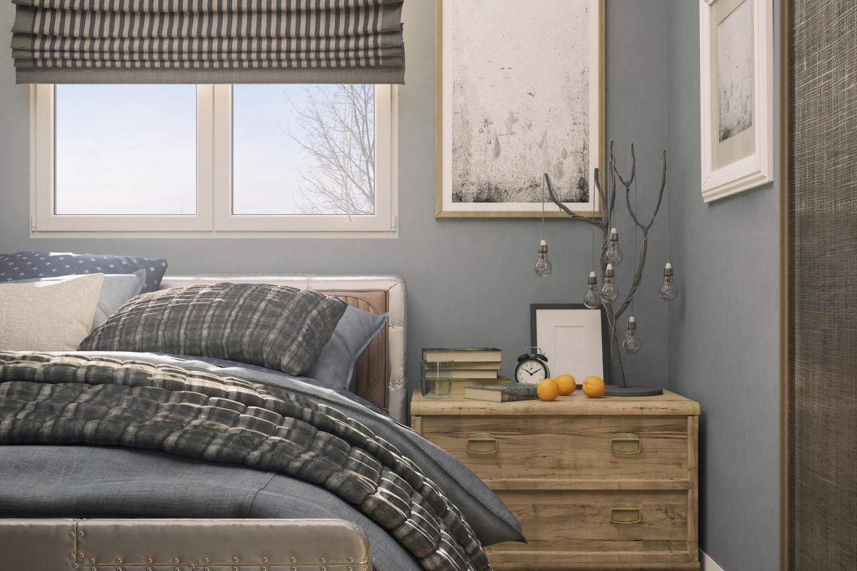 grey neutral bedroom color palette and design