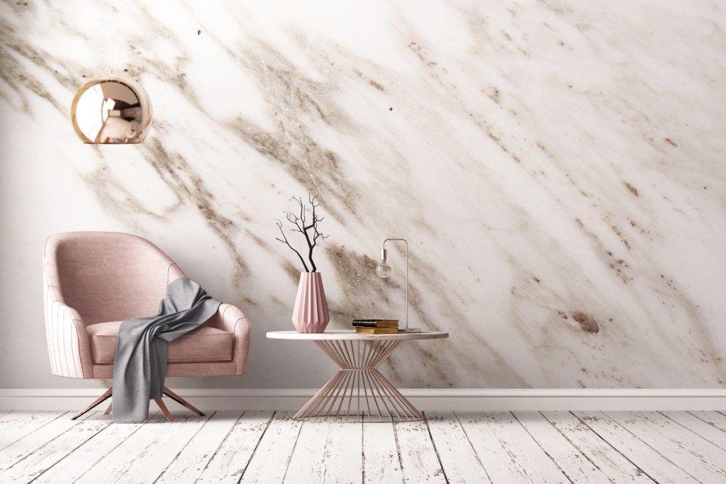 Marble wallpaper with a vintage aesthetic