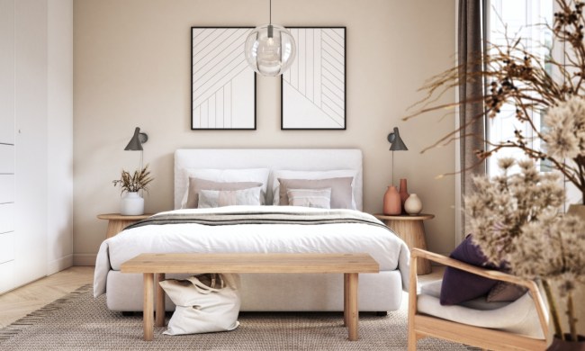 Light neutral color palette for small bedroom design