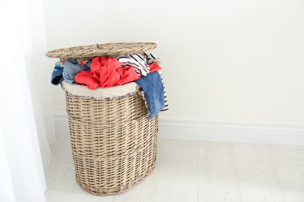 Laundry basket with dirty clothes