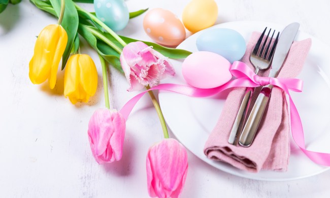 Easter place setting on a table