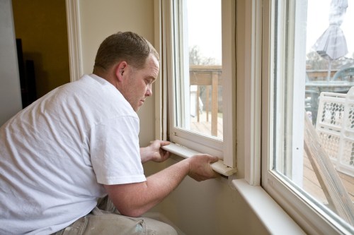 how to trim a window interior carpenter repairing frames  home is being updated be