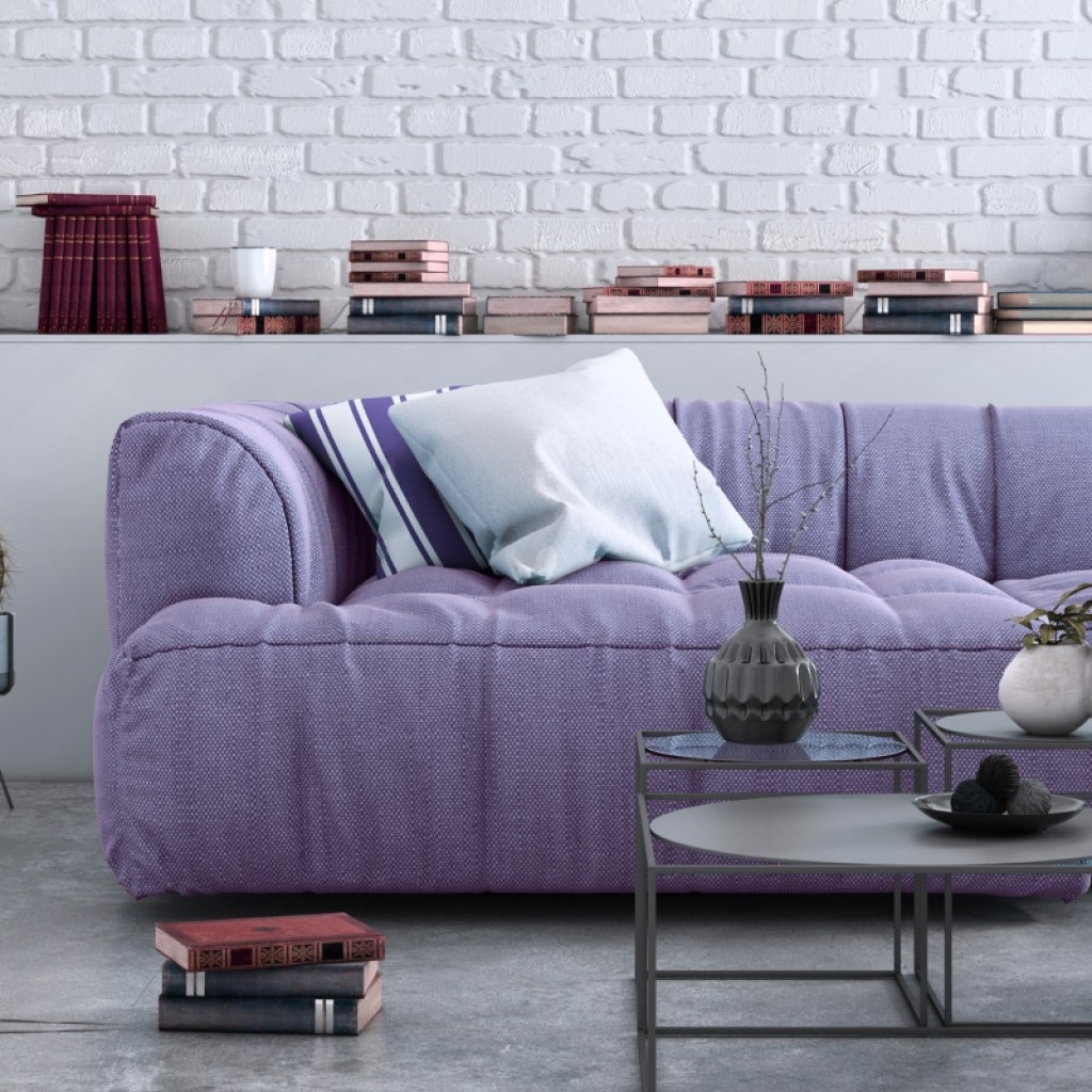 pantone's color of the year very peri on sofa