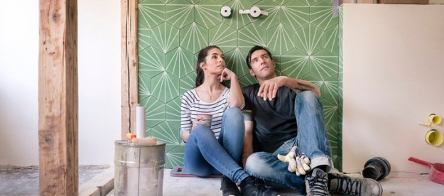 expert advice for remodel budget couple renovating new house  sitting on ground planning bathroom
