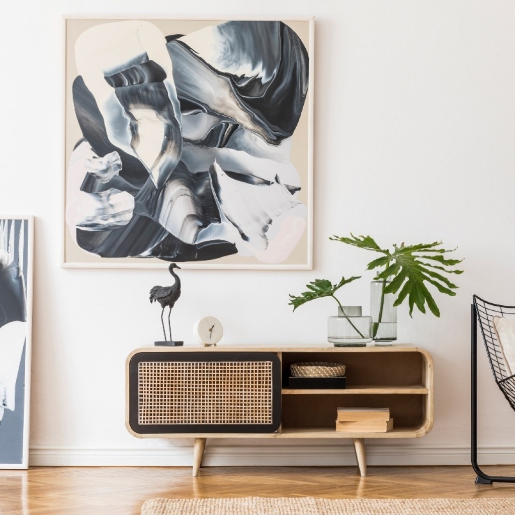 Modern new-build home entryway with period decor