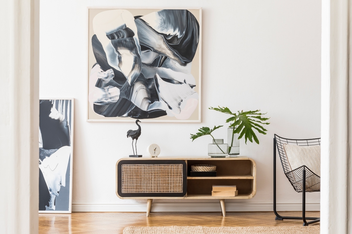 Modern new-build home entryway with period decor