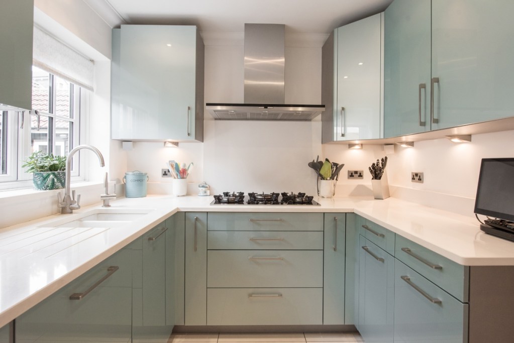Quartz countertops in a modern kitchen