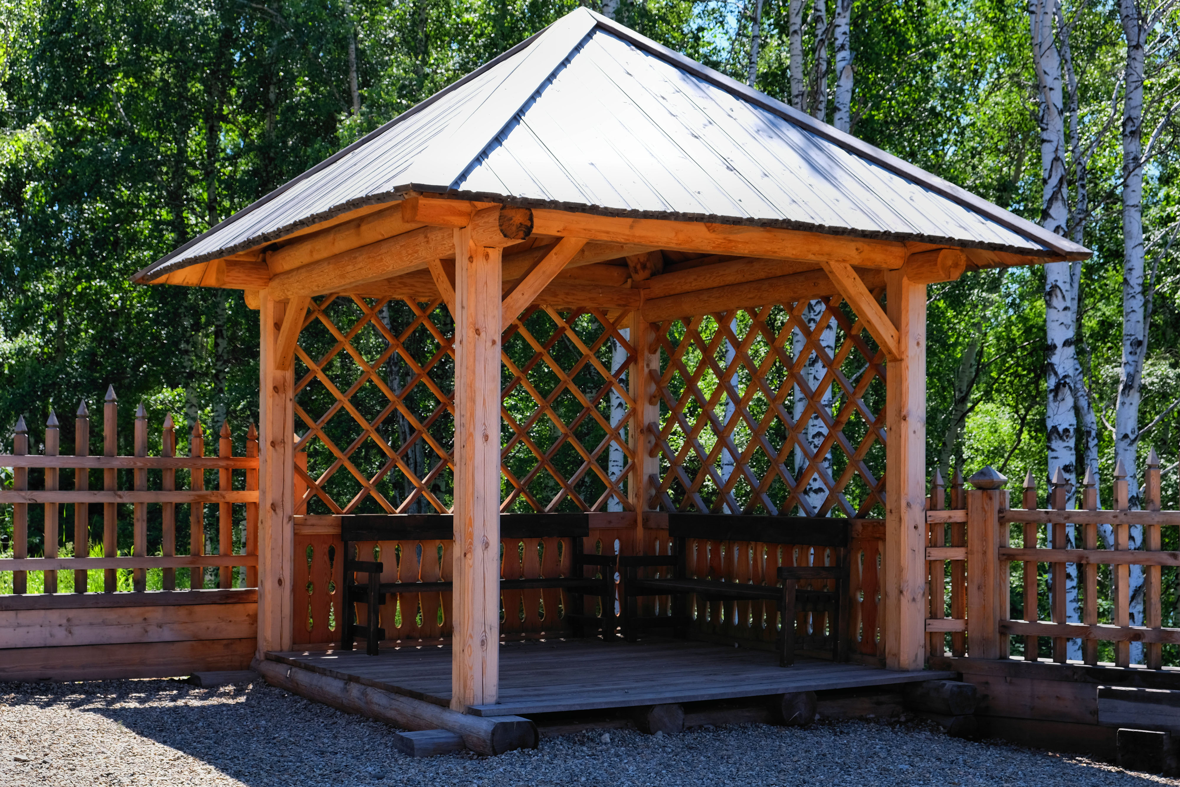DIY backyard wooden gazebo